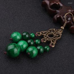 Dangle Earrings 14 Women Ethnic Fashion Handmade Tibetan Moutan Beded Green Vintage Thailand Copper