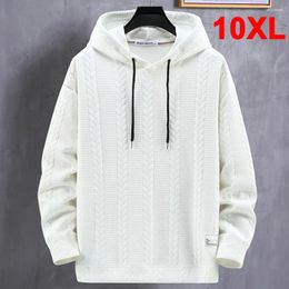 Men's Hoodies In Large Size Men Plus Spring Autumn Hooded Shirt Loose Sweatshirt Male Big Clothes Pullover Black White