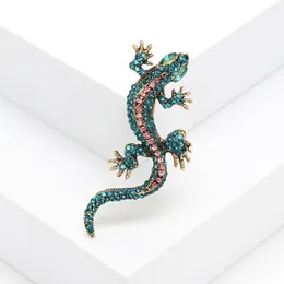 Brooches Alloy Rhinestone Gecko Brooch Unisex Cute Little Animal Pins 8- Colours Available For Party Wear