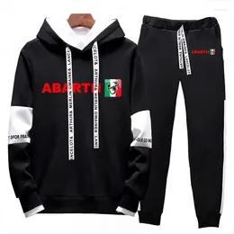 Men's Tracksuits Abarth Spring And Autumn High Quality Printing Fashion Casual Hoodie Drawstring Sweatpants Lace-up Suit