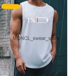 Men's T-Shirts Mens Tank Tops Hot selling mens fitness sleeveless top breathable and quick drying sports vest gym muscle running solid Colour simple T-shirt H240416