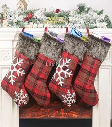 Christmas Santa Claus Gift Socks Plush Christmas Stocking With Hanging Rope For Xmas Tree Ornament Christmas Decorations 2023 DD1335182