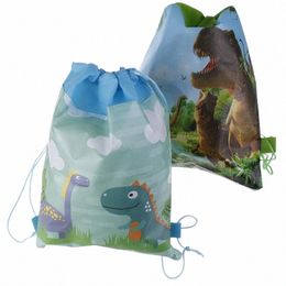 3d Printed Carto Dinosaur Backpack Theme Decorate N-woven Fabric Baby Shower Drawstring Gift Bags Birthday Party Boys Favors p0CJ#