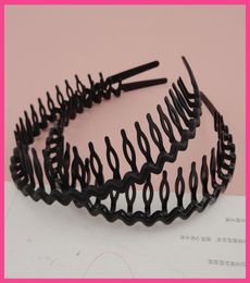 10PCS Shiny BlackMatte black Plain waved plastic Comb Hair Headbands Handmade women hair jewelryplastic hairbands with teeth2729971867701