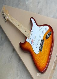 Cherry Sunburst Electric Guitar with Bird Eye Stripe VeneerSSS PickupsChrome Hardwaresoffering Customised services9850872