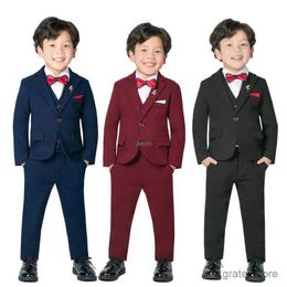 Suits Wedding Suit For Boys Children Wine Red Stage Performance Formal Suit Kids School Suit Children Birthday Ceremony Chorus Costume