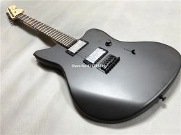 Custom Jim Root Signature Matte Black Jazzmaster Electric Guitar China EMG Pickups Black Hardware Maple Neck Rosewood Fingerboard