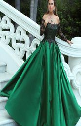 New Arabic Style Green ALine Evening Dresses Sexy Lace OfftheShoulder Long Sleeve Elegant Said Mhamad Long Prom Gowns Custom Ma7790428
