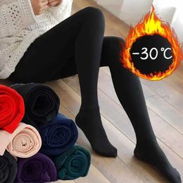 Sexy Socks Velvet Pantyhose Autumn Winter Women Girls Thickened Thermal Pants Elastic Daily High Waist Wool Leggings Soft Comfortable Gifts 240416