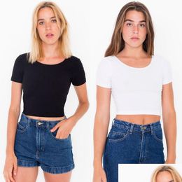 Women'S T-Shirt Women O Neck T Shirts Y Crop Top Short Sleeve Tops Ladies Basic Casual Summer Fashion Slim Fitting Corset Drop Deliver Dhnlh