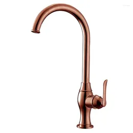 Kitchen Faucets Sink Faucet Cold Rotation Washing Basin Water Tap Home Counter Cabinet Rose Gold Copper Mixer Household Accessories