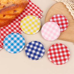 Storage Bottles 10 Pcs Colourful Lattice Jam Jars Lids Wide Mouth Screw Caps For Glass Round Cover