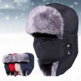 Pillow Winter Cycling Ski Hat Solid Color Simple Cover Snow Warm Hats Hunting With Mask Ear Flaps