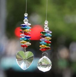 10PCS Crystal Suncatchers Rainbow Maker Chakra Prisms Hanging Heart Pendant Window Sun catcher for Home Garden Decoration Gift8782729