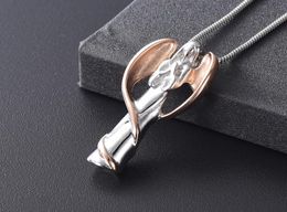 Angel Wing Fairy Cremation Jewelry for Ashes Stainless Steel Hold Loved Ones Ashes Keepsake Memorial Urn Necklace for Women Men Ur5005737