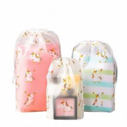 carto Drawstring Storage Bags Travel Shoes Clothes Underwear Towel Cosmetic Bag Portable Waterproof Organizer Toiletry Bag Y8su#