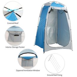 Privacy Shelter Tent Portable Outdoor Camping Beach Shower Toilet Changing Sun Rain with Window 240416 240426