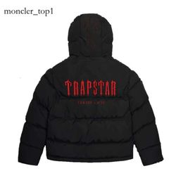Trapstar Tracksuit 2024 New Men's Jacket Winter Warm Fashion Classics Trapstar London Hoodie Detachable Hooded Down Jacket Black Red Embroidered Letter Coat 6985