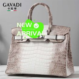 Designer Himalaya Crocodile Handbag Tote Bags Cavanti White Platinum Bag Handmade Customised High End Imported Skin Womens Bag WN-0GB8