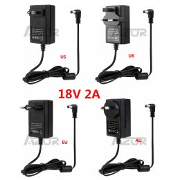 Cables 18V 2A Power Supply Adapter AC100V240V to DC18V 2A 50Hz/60Hz Charger Use For In Door Have AU UK US EU Plug Guitar Accessories