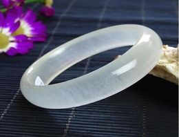 Pure Natural Afghanistan white jade Bangle Fashion white Jade Bracelet Arts and Crafts Size 54 mm64mm Colour White3792611