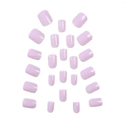 False Nails Solid Colour Purple Charming Comfortable Wearing For Women Girls Nail Decor