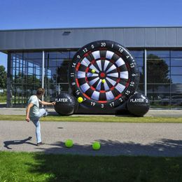 5mh (16.5ft) 6balls 무료 배가 도어 야외 스포츠 게임 풍선 축구 다트 보드, 옥스포드 천 싱글 사이드 팽창 볼 촬영 볼 보드 게임