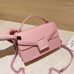 Drawstring Girl's Heart Portable Small Square Bag Chain Multi-structure Ladies Shoulder Messenger Texture Magnetic Buckle