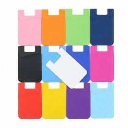 11 Color Adhesive Sticker Mobile Phe Back Cards Wallet Case Credit ID Card Holder Cell Phe Card Holder Pocket 5.5 x 8.5cm 41hR#