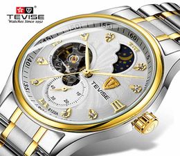 TEVISE Fashion Mens Watches Men Stainless steel Band Automatic Mechanical Wristwatch Relogio Masculino9703376