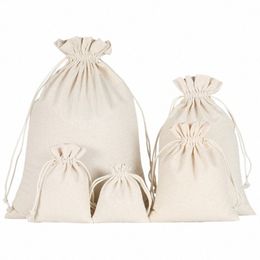 5 Sizes Cott Linen Cloth Drawstring Bags Food Candy Tea Storage Bags Organiser Kitchen Jewellery Packing Pouch Wholesale I7cl#