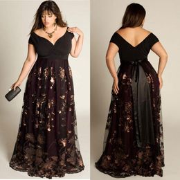 2019 Cheap Plus Size Prom Dresses Sleeves ALine Off The Shoulder Formal Dress Sequins Appliqued FloorLength Special Occasion Gow1138498