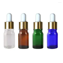 Storage Bottles 30PCS Essential Oil Glass Dropper Pipette Vial Small Bottle Botella De Aceites 5ml 10ml Green Blue Brown Colour