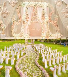 flower wedding Road lead flowers long table Centrepieces flower Arch door lintel silk rose wedding party backdrops decoration9505208