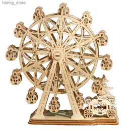 3D Puzzles DIY Wooden Ferris Wheel Building Puzzles Toys Kids Assemble Constructor Educational Handmaker Craft for Adults Gift 3d Models Y240415