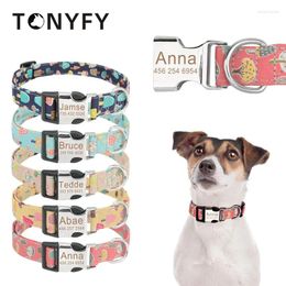 Dog Collars Collar Leashes Set Cute Cartoon Customised DIY Name & Phone Number Engraved Metal Buckle For Small Medium Large Dogs Walk