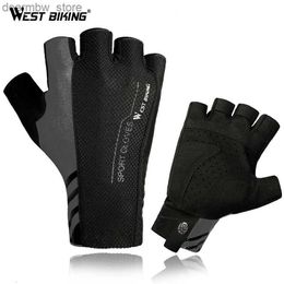 Cycling Gloves WEST BIKING Cycling Half Finger Glove MTB Road Bicyc Breathab Anti-slip Glove Summer Men Women Sports Bicyc Accessories L48