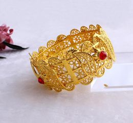 70mm African Copper Wide Bangle Big Bracelet Real Fine Gold GF HIP Women Ethiopia Red CZ Dubai Brand Jewellery Accessories1405695