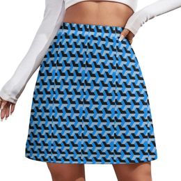 Skirts Funky Geometric Pattern Mini Skirt Short Woman Korean Style Clothes Women 2024 Luxury