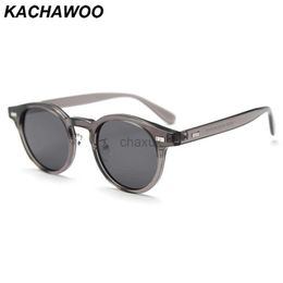 Sunglasses Kachawoo retro sunglasses polarized women tr90 frame round sun glasses men trending outdoor shades grey black brown Korean style 24416