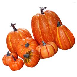 Decorative Flowers 8Pcs Artificial Pumpkin Models Fake Fall Themed Party Decoration