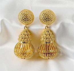 Hollow Out Gourd Shaped Luxurious Style Exquisite Women Earring Arrival Customise Accept Wedding Attendance 2204293399117