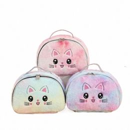 fur Cat Cosmetic Bag Women Plush Makeup Bag Female Beauty Case Travel Large Toiletry Makeup Case Bag Female Girl Organiser Bags x0Tp#