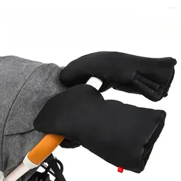 Stroller Parts Black Waterproof Pram Warm Gloves Mitten Baby Carriage Winter Hand Muff Accessories