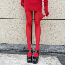 Sexy Socks 2022 New Red Pantyhose Female Year Red Socks Sexy Anti-hook Silk Velvet Pantyhose Wedding Brides Leggings For Women 240416