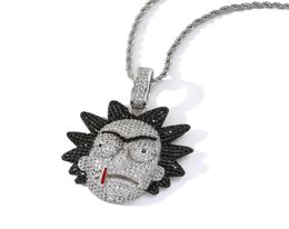 Hip Hop Jewelry 18K Gold Plated Iced Out CZ Cartoon Pendant Necklace Jewelry Accessories For Men5406877