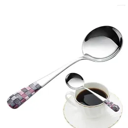 Spoons Stainless Steel Spoon Round Edge Tablespoon In Home Kitchen Restaurant Mirror Polished For Soup Dining