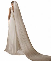 real Image White Ivory Wedding Veil One-layer Soft Tulle Bridal Veil Head Veils Wedding Accories Free Comb a4tv#