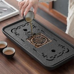 Tea Trays Large Stone Tray Eco Friendly Vintage Drainage High Quality Water Storage Dry Bubble Plateau Bois Teaware