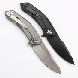 Special Offer CK0095 High End Flipper Knife S35VN Satin/Black Titanium Coated Blade TC4 Titanium Alloy Handle Outdoor Camping Ball Bearing EDC Pocket Knives